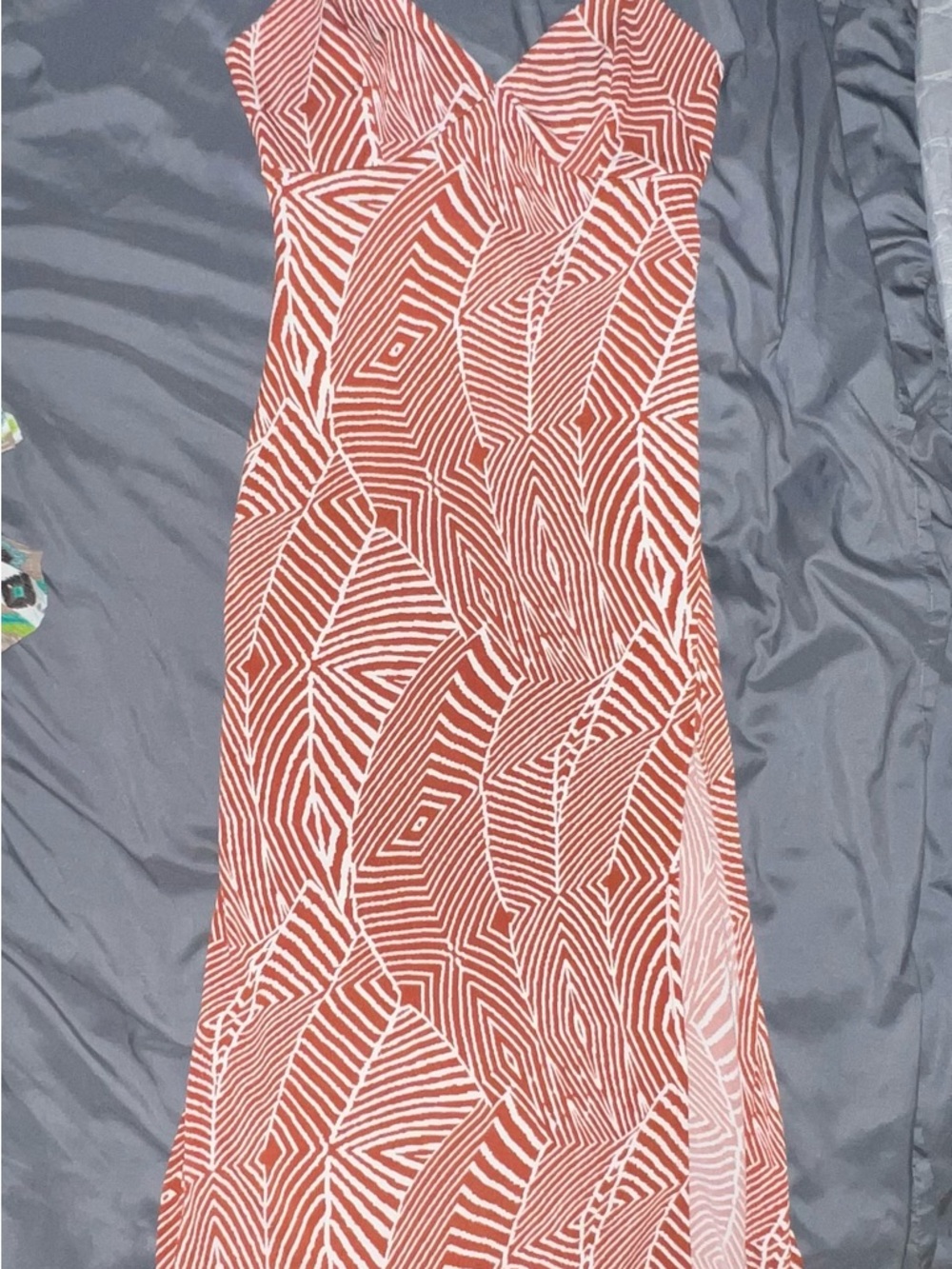 Lovely Day Rust and White Patterned Dress